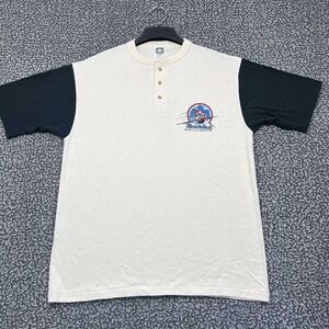 Vintage Thunderbirds Shirt Men Large White Cotton Deluxe Henley Deadstock New L